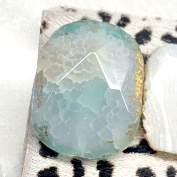 Gorgeous Animal Print Cuff Bracelet with Agates Texas Artisan Made - Picture 3 of 14